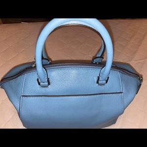 Michael Kors Charlotte Top Zip Tote MK Signature Shoulder Bag Sky Blue